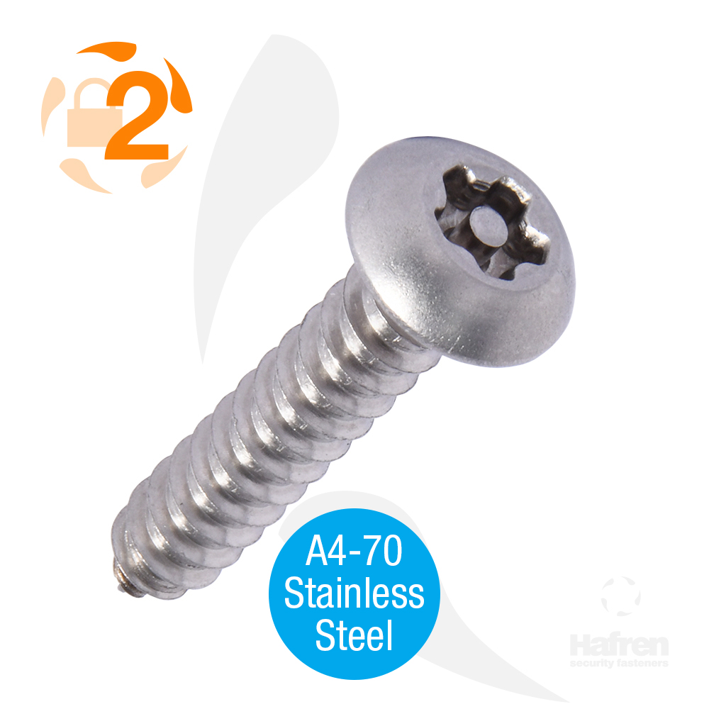 Button Head A4-70 Stainless Steel 5-Lobe Pin Self Tapper