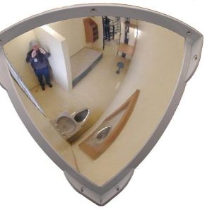 Securikey M16525HL Stainless steel quarter dome safety mirror with anti ligature frame