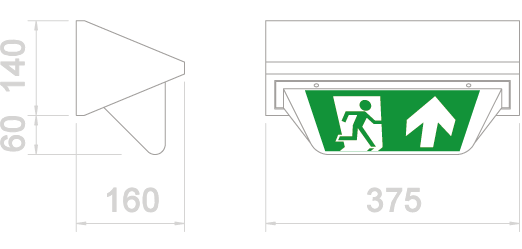 Guardalux Over Door Blade Emergency Exit Sign ALS