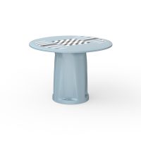 Endurance® Round Base Table - COR-668GTS in Blue Gray, moulded furniture for custodial and behavioural health environments