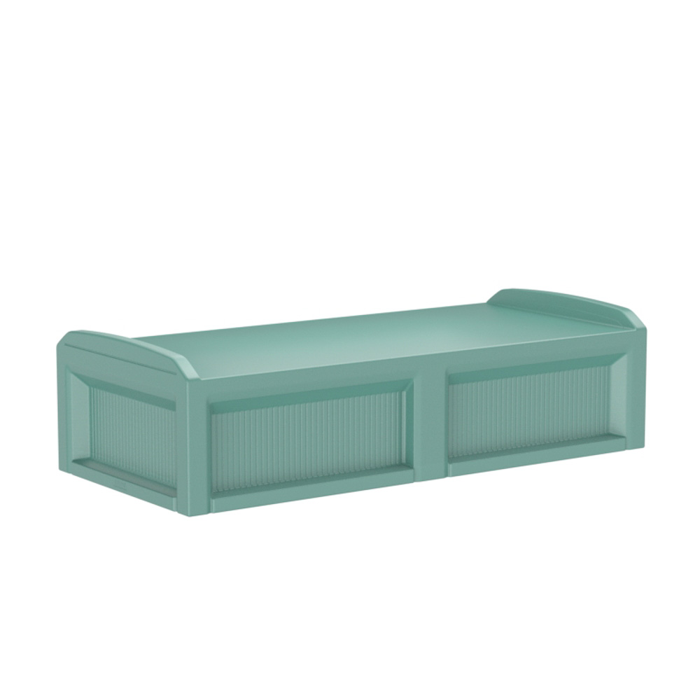 Solstice Bed - COR-100 in Aqua, moulded furniture for custodial and behavioural health environments