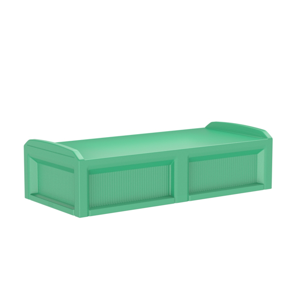 Solstice Bed - COR-100 in Green, moulded furniture for custodial and behavioural health environments