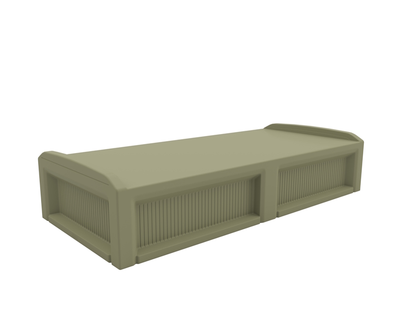 Solstice Bed - COR-100 in Moss, moulded furniture for custodial and behavioural health environments