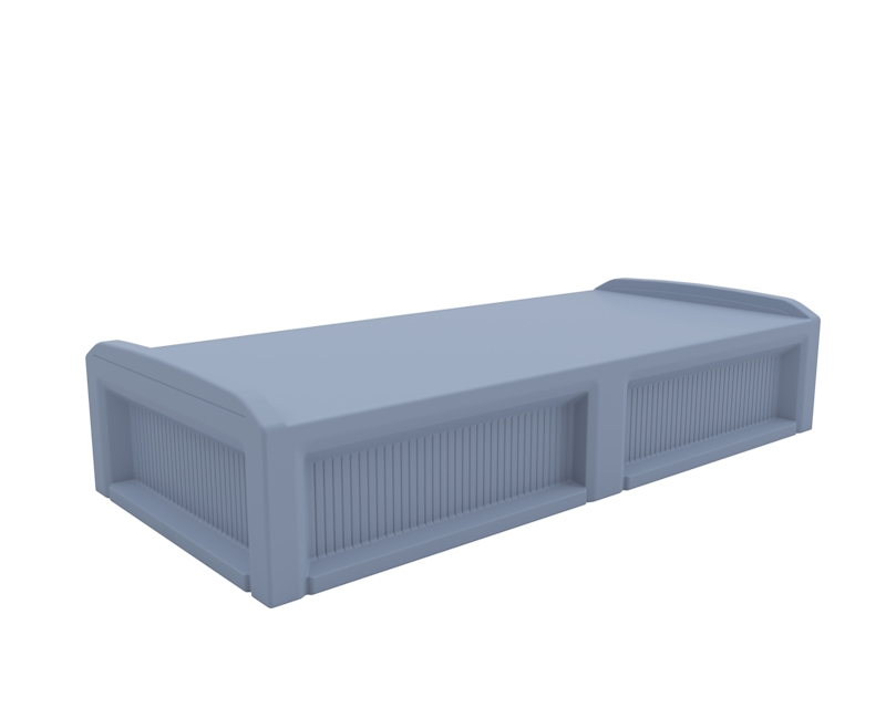 Solstice Bed - COR-100 in Overcast, moulded furniture for custodial and behavioural health environments
