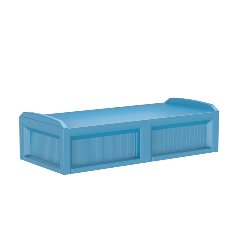 Solstice Bed - COR-100 in Slate Blue, moulded furniture for custodial and behavioural health environments