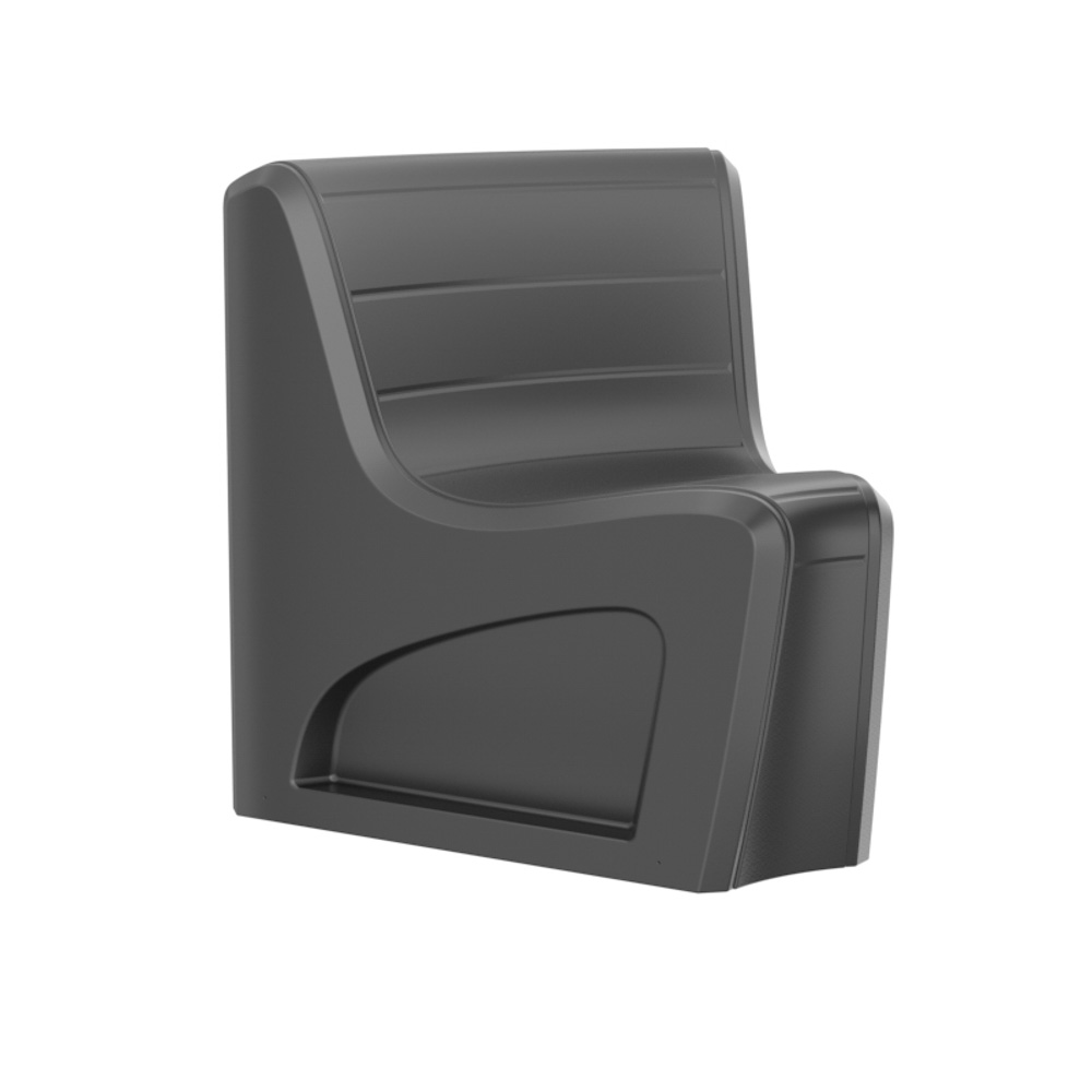 Sync Wedge - COR-274S in Black, moulded furniture for custodial and behavioural health environments